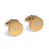 Initials and Role Engraved Round Cufflinks