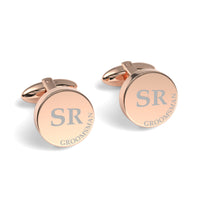 Initials and Role Engraved Round Cufflinks