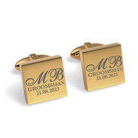 Initials with Wedding Role + Date Engraved Cufflinks