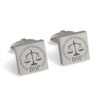 Lawyer's Initials and Legal Maxims Engraved Cufflinks