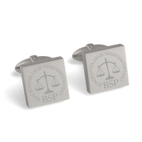 Lawyer's Initials and Legal Maxims Engraved Cufflinks