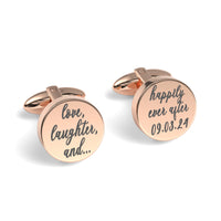 Love Laughter Happily Ever After Engraved Cufflinks