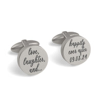 Love Laughter Happily Ever After Engraved Cufflinks