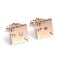 Latitude and Longitude Coordinates Engraved Cufflinks