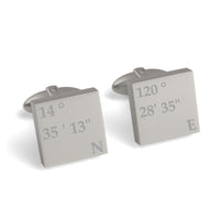 Latitude and Longitude Coordinates Engraved Cufflinks