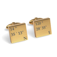 Latitude and Longitude Coordinates Engraved Cufflinks