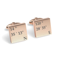 Latitude and Longitude Coordinates Engraved Cufflinks