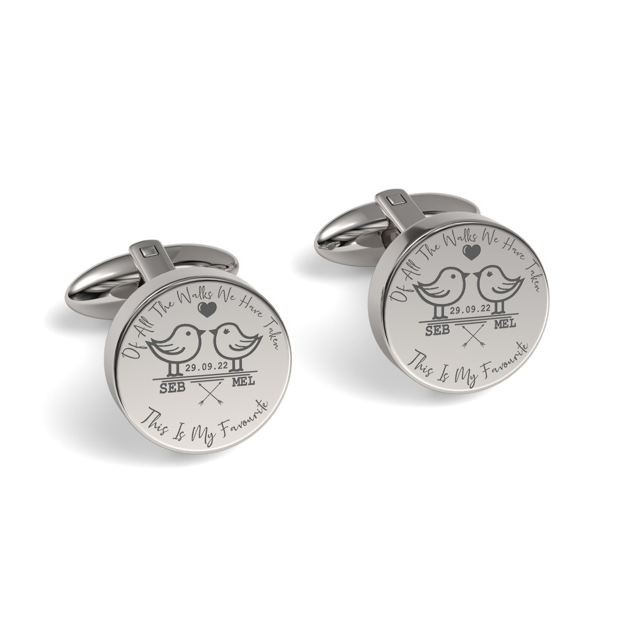 Of All The Walks We've Taken Engraved Cufflinks