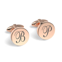 Large Initials Engraved Round Cufflinks