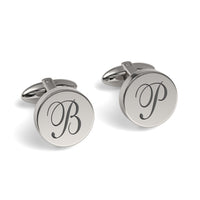 Large Initials Engraved Round Cufflinks