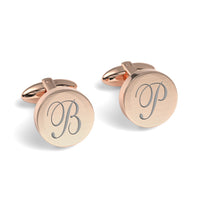 Large Initials Engraved Round Cufflinks