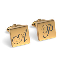 Large Initials Engraved Square Cufflinks