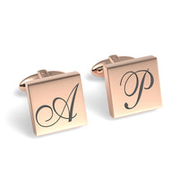 Large Initials Engraved Square Cufflinks