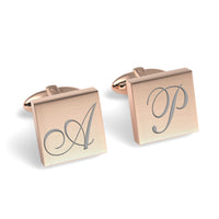 Large Initials Engraved Square Cufflinks