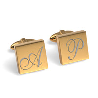 Large Initials Engraved Square Cufflinks