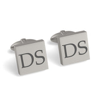 Two Initials Engraved Square Cufflinks