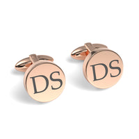 Two Initials Engraved Round Cufflinks