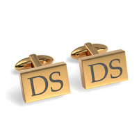 Two Initials Engraved Rectangle Cufflinks