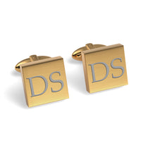 Two Initials Engraved Square Cufflinks