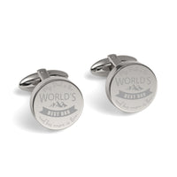 World Best Dad Engraved Cufflinks