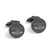 World Best Dad Engraved Cufflinks