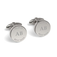 Wedding Role, Initials and Date Engraved Cufflinks