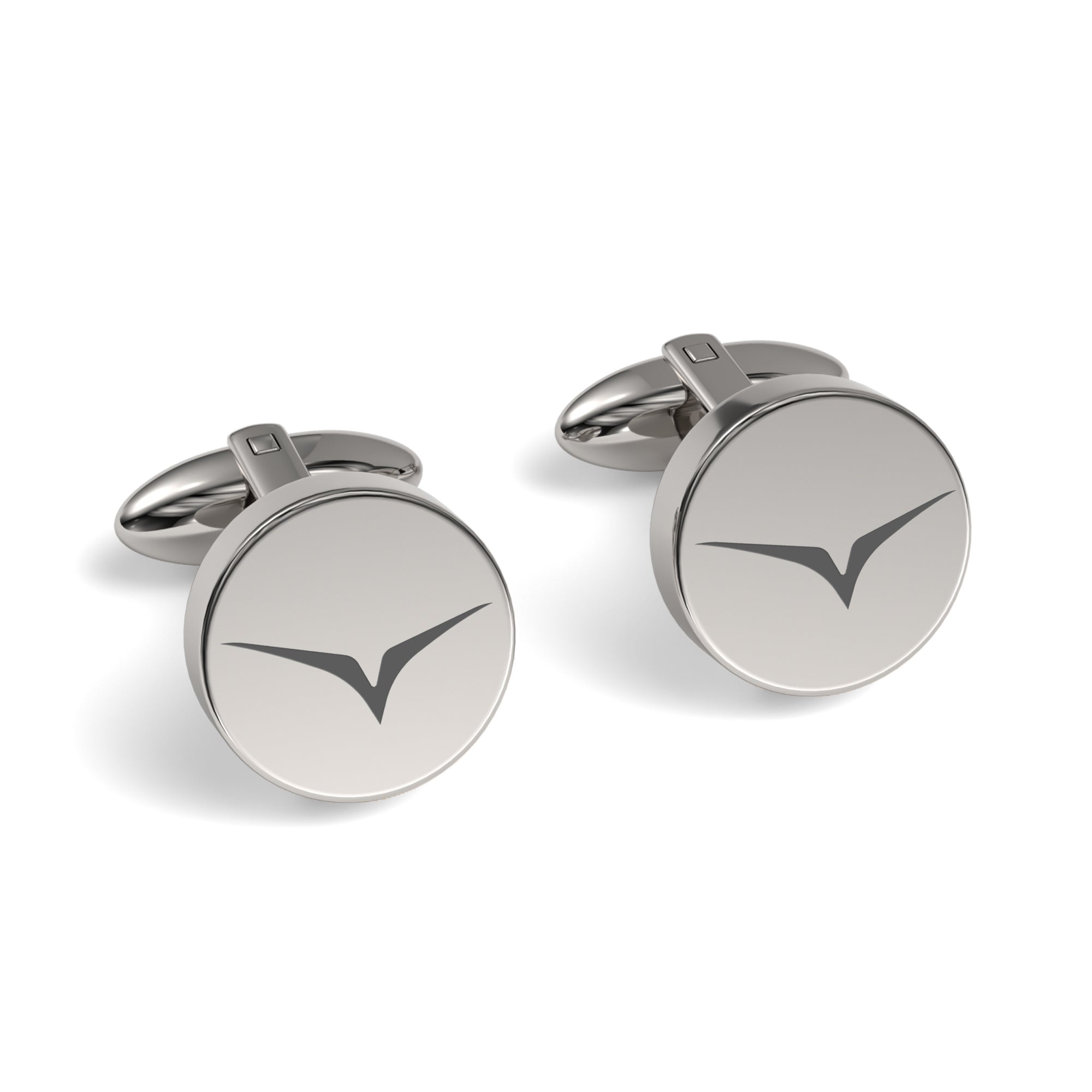 Your Logo Here Engraved Round Cufflinks