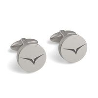 Your Logo Here Engraved Round Cufflinks