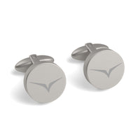 Your Logo Here Engraved Round Cufflinks