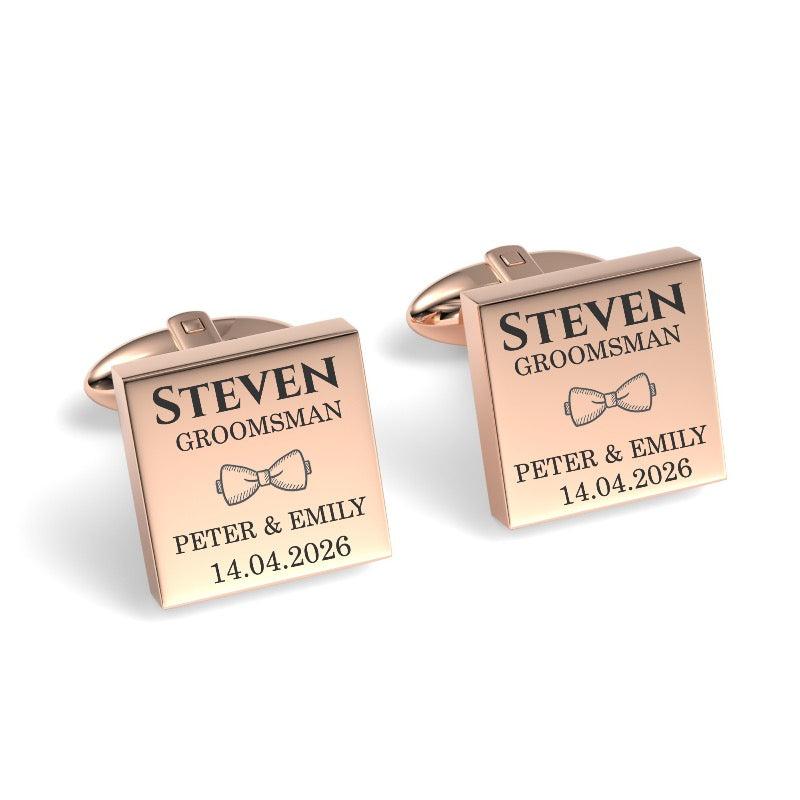 The Jones Engraved Wedding Cufflinks