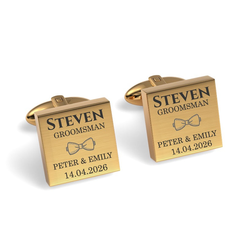 The Jones Engraved Wedding Cufflinks