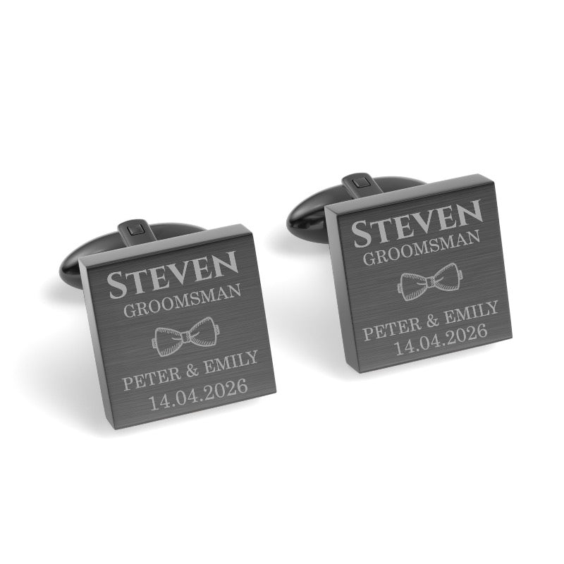 The Jones Engraved Wedding Cufflinks