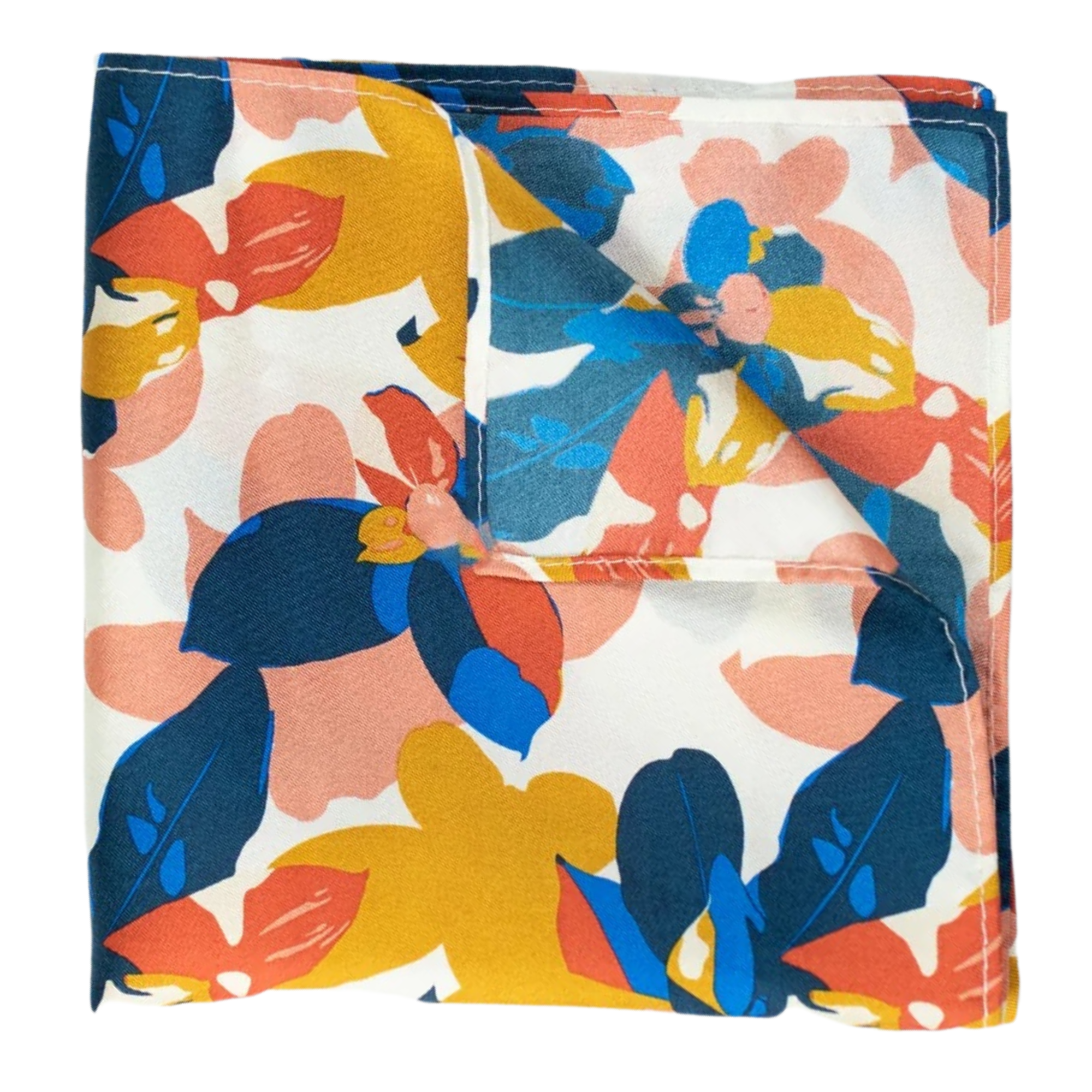 Peach Floral Print Pocket Square