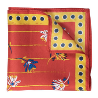 Red Floriana Print Pocket Square