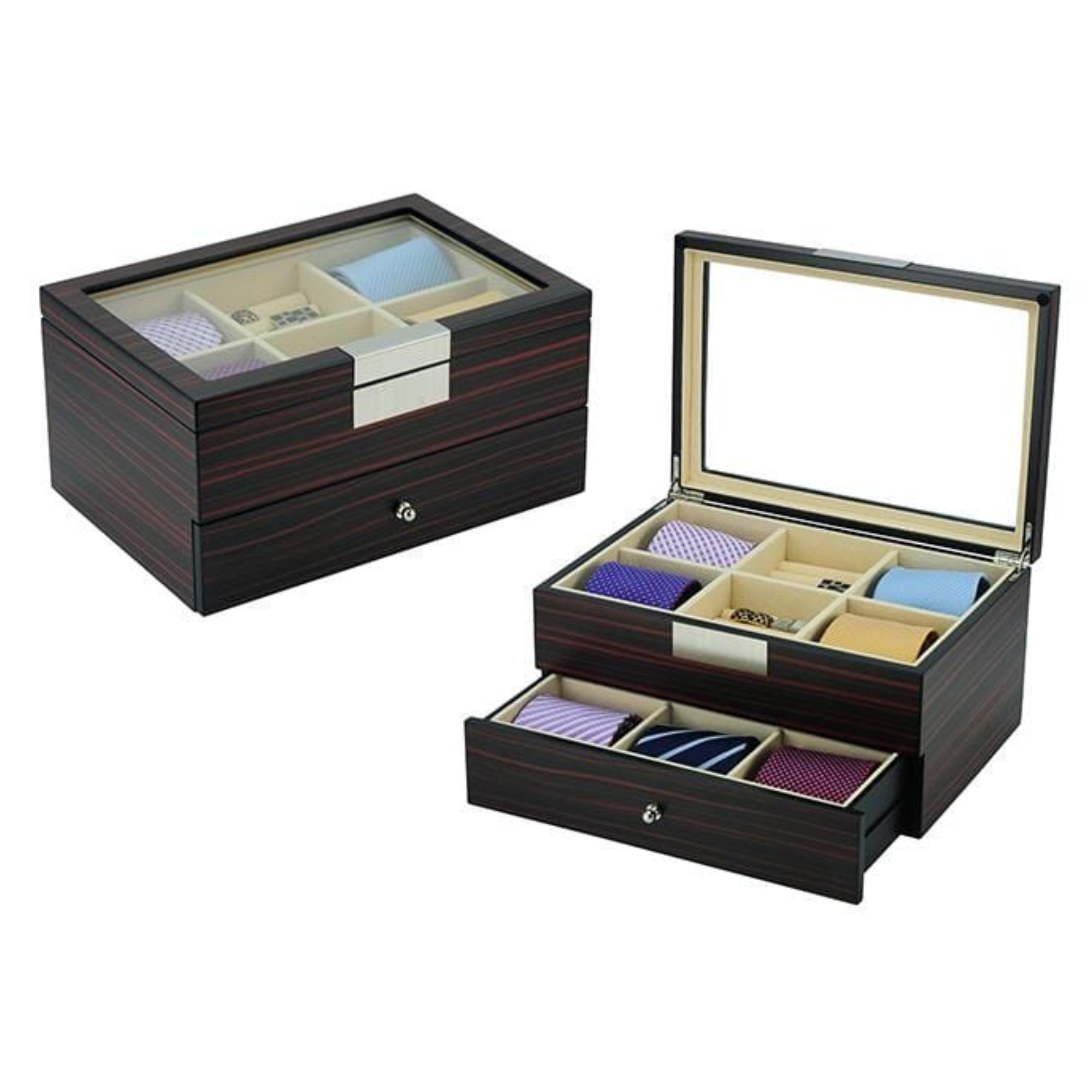 Seconds - Ebony Wooden Tie Box for 12