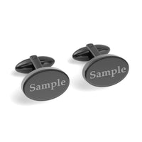 Engraved Words Custom Oval Cufflinks
