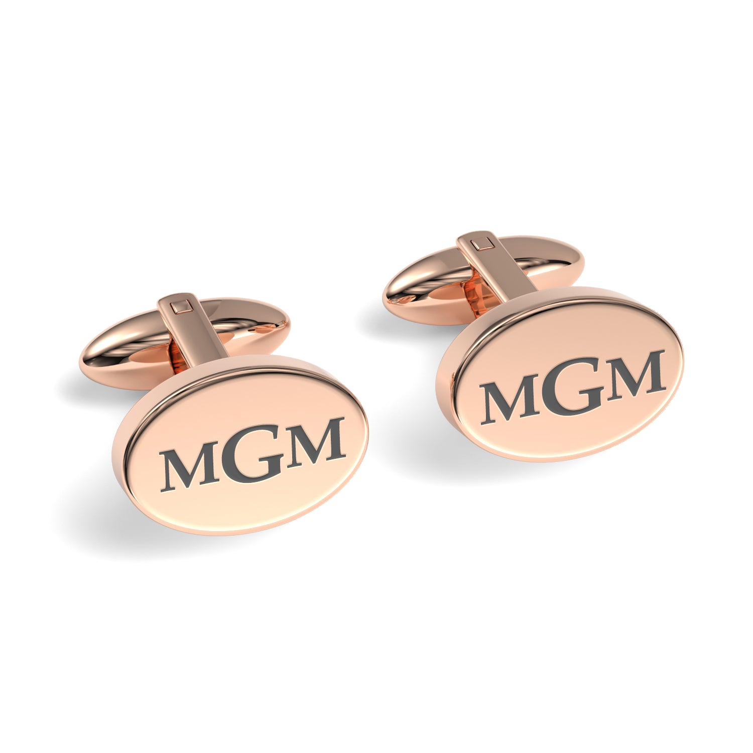 Engraved Monogram Initials Oval Cufflinks
