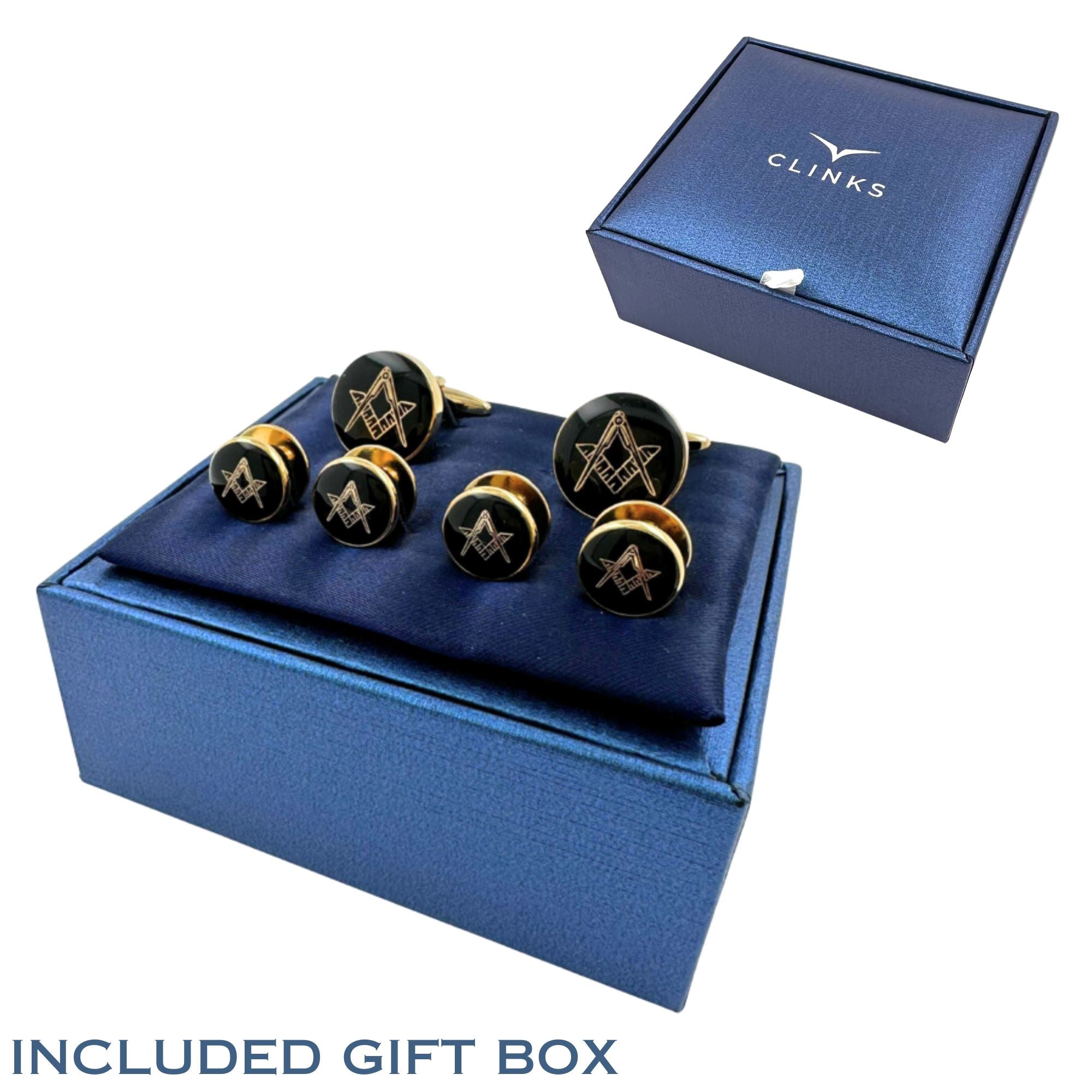 Double Sided Onyx Round Beveled Stud Set Stud Sets Clinks 