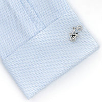 Silver Racing Bike Bicycle Cufflinks