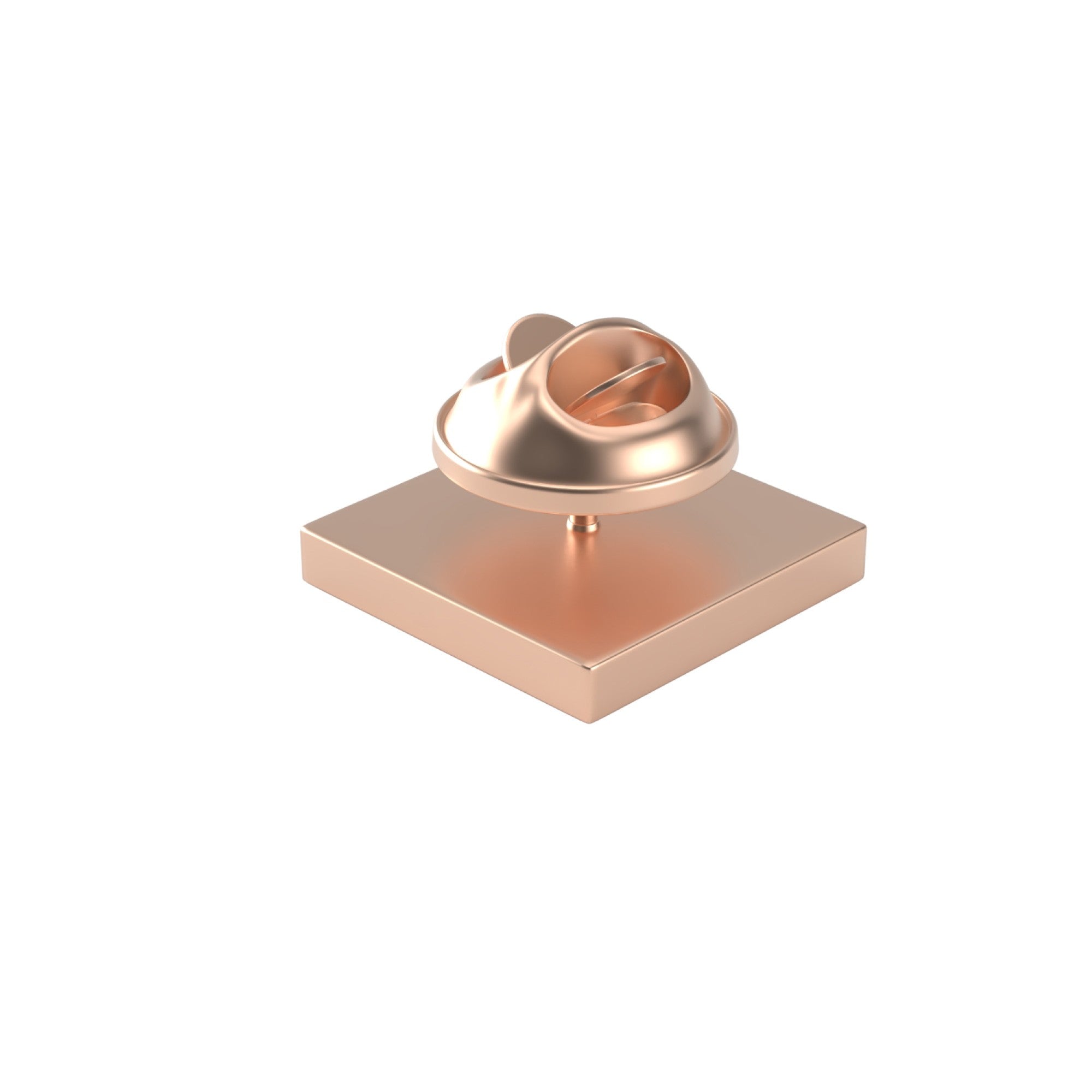 Square Brushed Rose Gold Engravable Lapel Pin