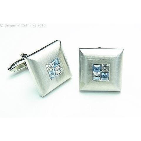 Blue Crystal Four Square Cufflinks Classic & Modern Cufflinks Clinks Australia 