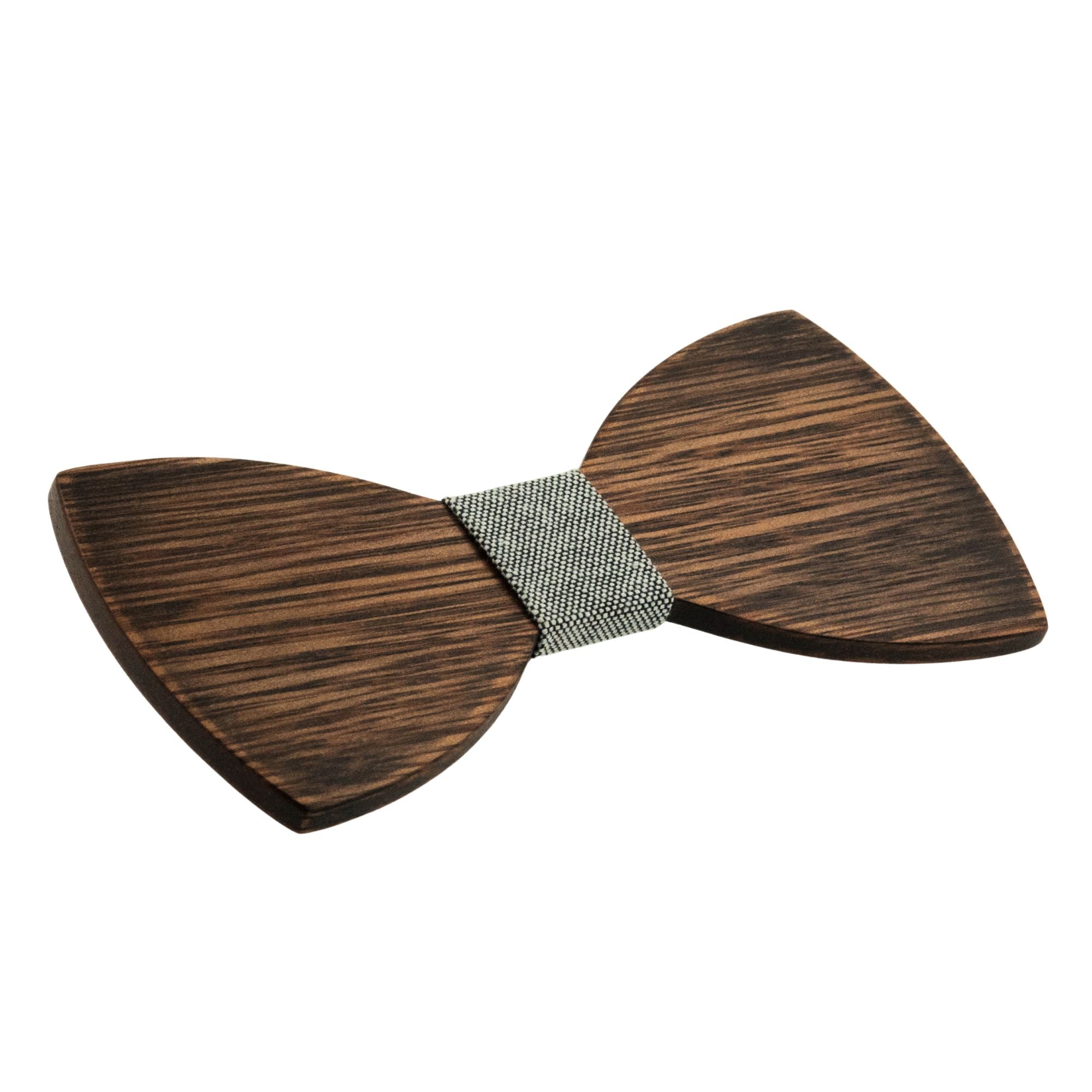 Dark Wood Light Grey Dot Fabric Adult Bow Tie Bow Ties Clinks Australia 