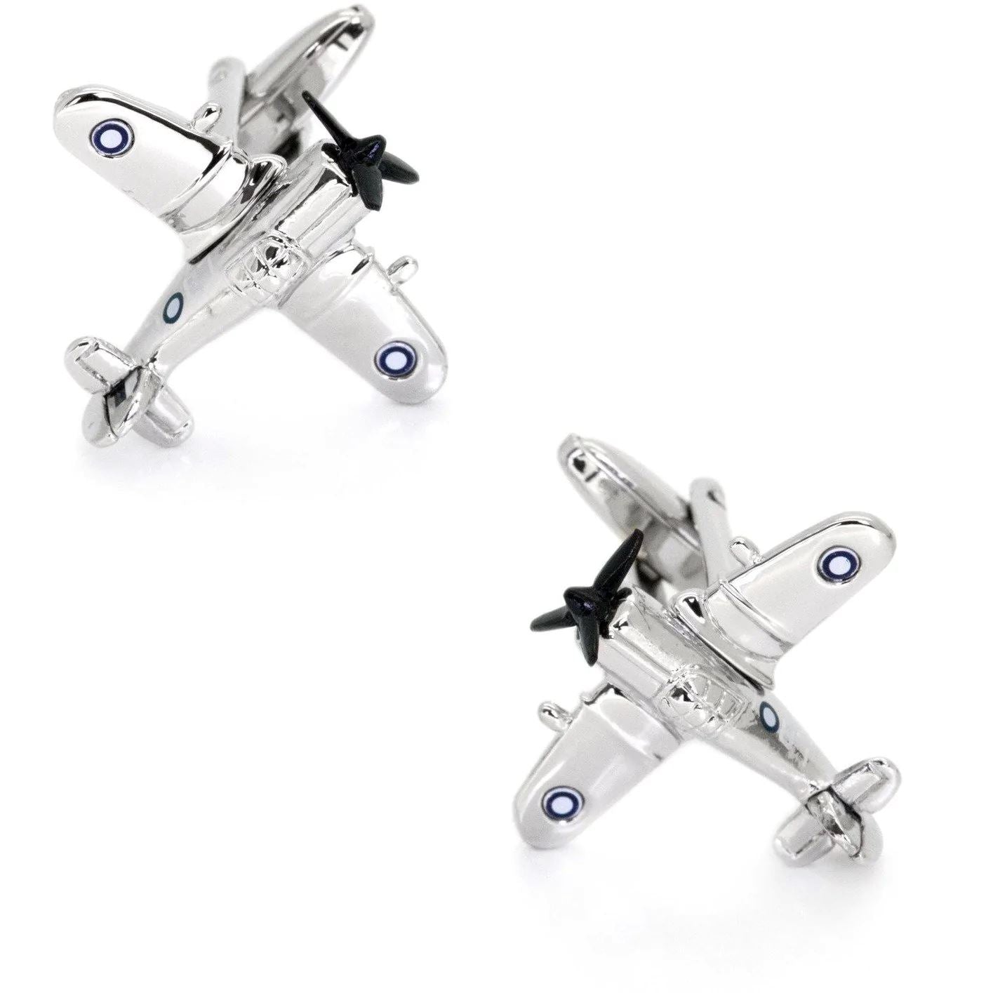 CAC Boomerang Fighter Airplane Cufflinks in Silver Novelty Cufflinks Clinks Australia 