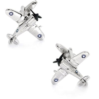 CAC Boomerang Fighter Airplane Cufflinks in Silver Novelty Cufflinks Clinks Australia