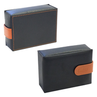 Real Leather Cufflink Wallet - Black