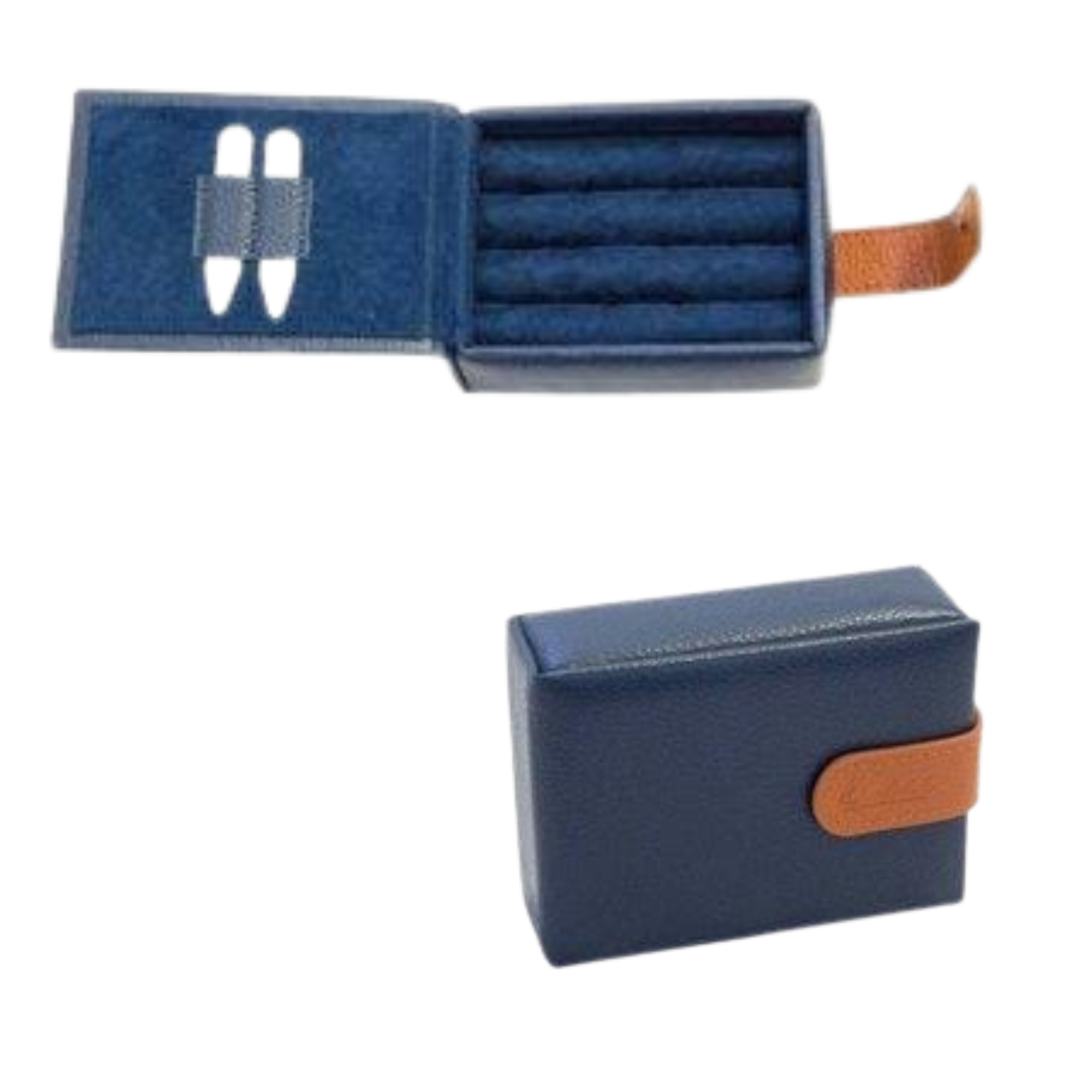 Real Leather Cufflink Wallet - Blue