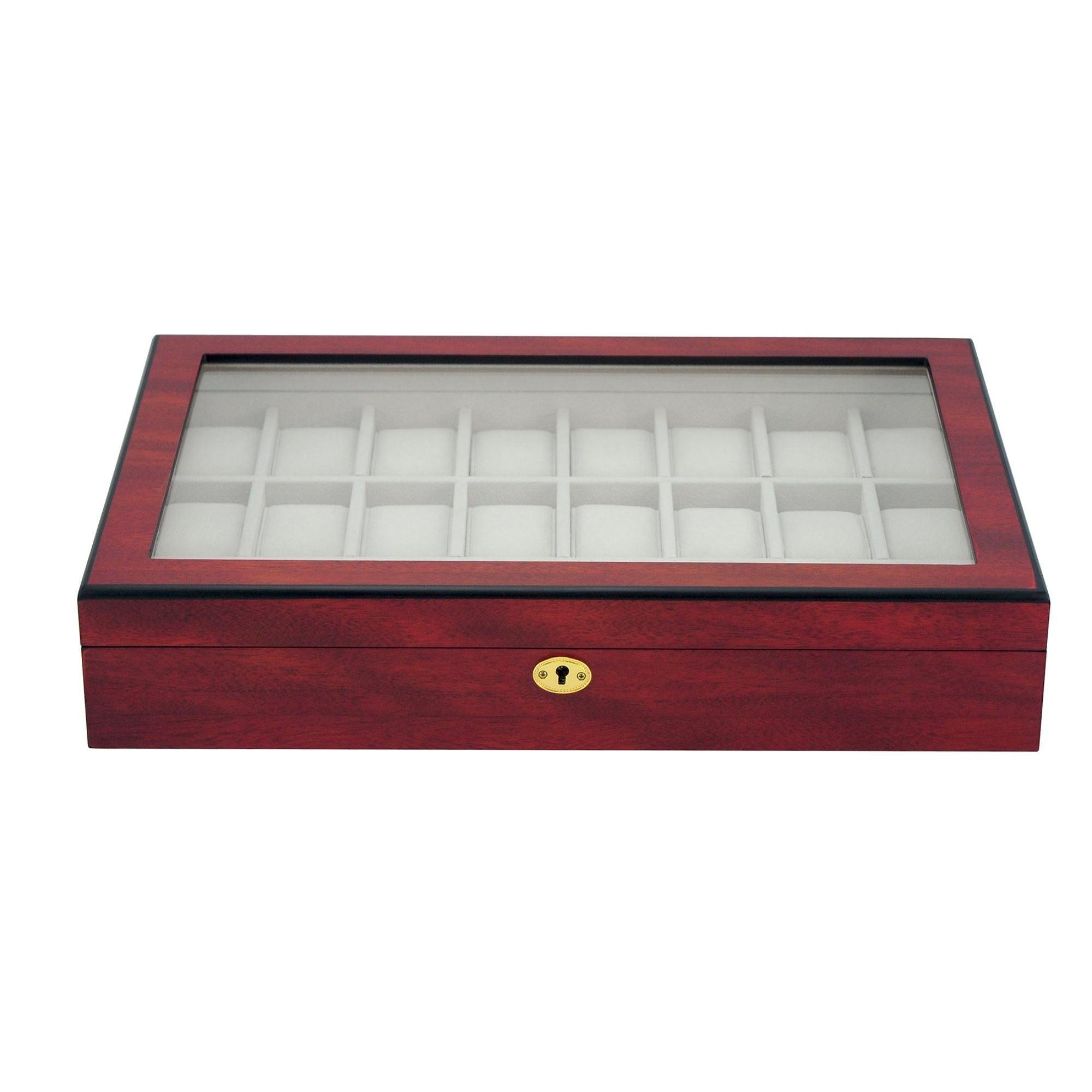 24 Slots Wooden Watch Box Watch Boxes Clinks 