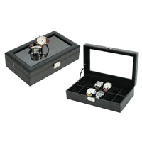 Leather Watch Box for 12 watches storage Watch Boxes Clinks