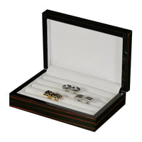 16 Pairs Storage Box for Cufflinks Ebony Storage Boxes Clinks