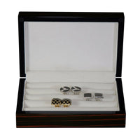 16 Pairs Storage Box for Cufflinks Ebony Storage Boxes Clinks